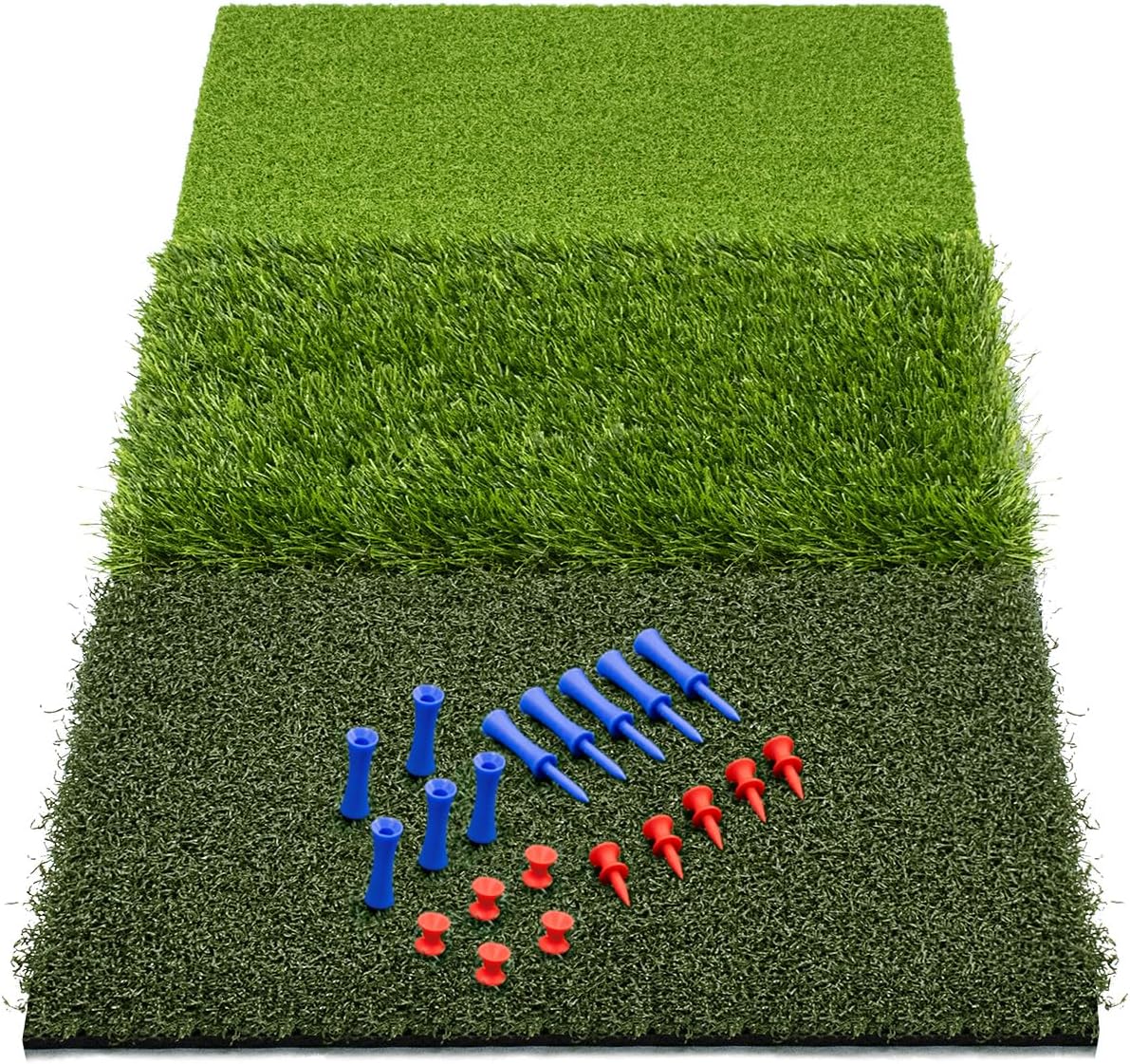 SAPLIZE Large Golf Mat (Four Portable Golf Practice Grass Mats for Indoor and Outdoor Anti-deformation)