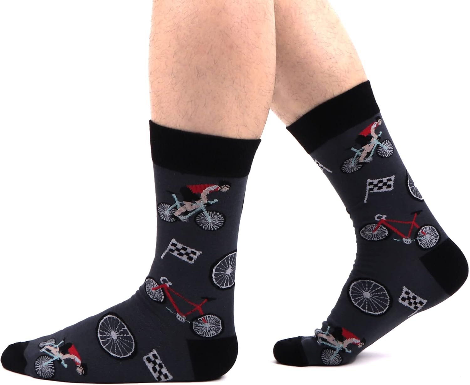 WeciBor 5 Pairs Mens Funny Colourful Casual Novelty Combed Cotton Socks